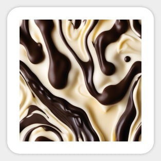 Melted white and dark chocolate swirl pattern Sticker